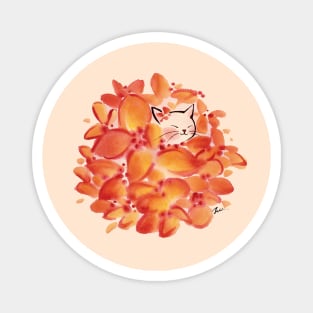 Flowerball cat bride Magnet